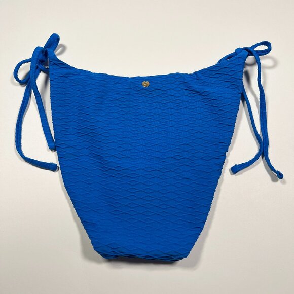 Victoria Secret Medium M Side Tie CHEEKY Bikini Bottom Textured Shocking Blue - Picture 2 of 6